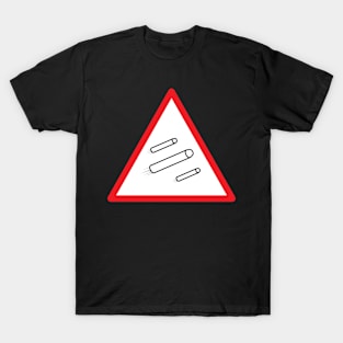 Warning Sign Nerf Bullets Flying - Caution Nerf war - Black and white Nerf Battle Gun T-Shirt